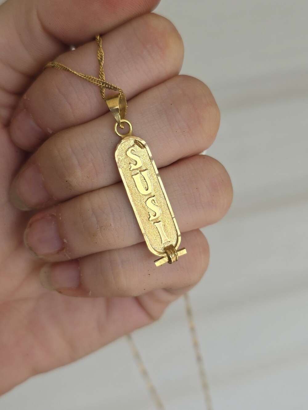 Doubke Sided Personalized Cartouche Egyptian Pendant Necklace Susi
